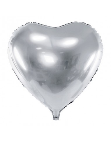 PREZENT balon foliowy Serce 45cm SREBRNY