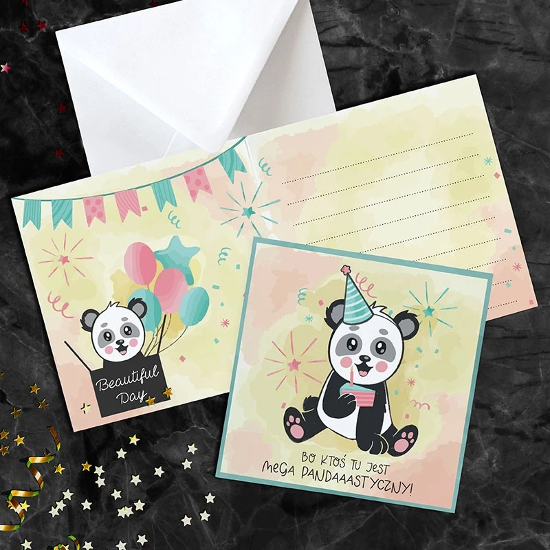 Kartka urodzinowa panda