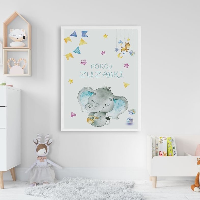 Plakat dla dziecka słonik z serduszkiem